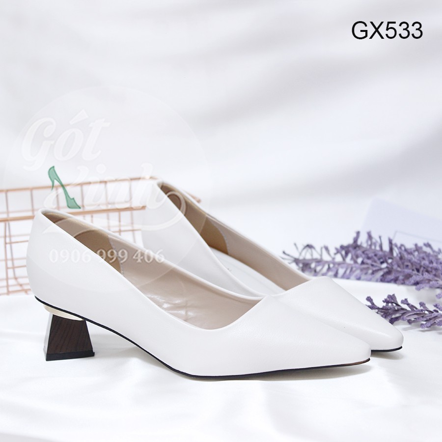 Giày cao gót 3 phân gót vuông loe - có size 40 trở lên - Hình thật shop tự chụp