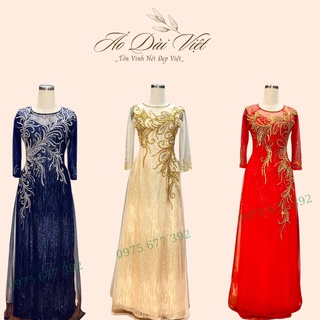 Áo Dài Cưới Hỏi Cho Bà Sui Chất Liệu Kim Sa Cao Cấp May 6 Tà Thiết Kế Riêng Bởi Xưởng Áo Dài Việt