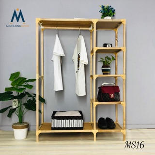 kệ treo quần áo - Minhlongwood - bằng gỗ tự nhiên - M16