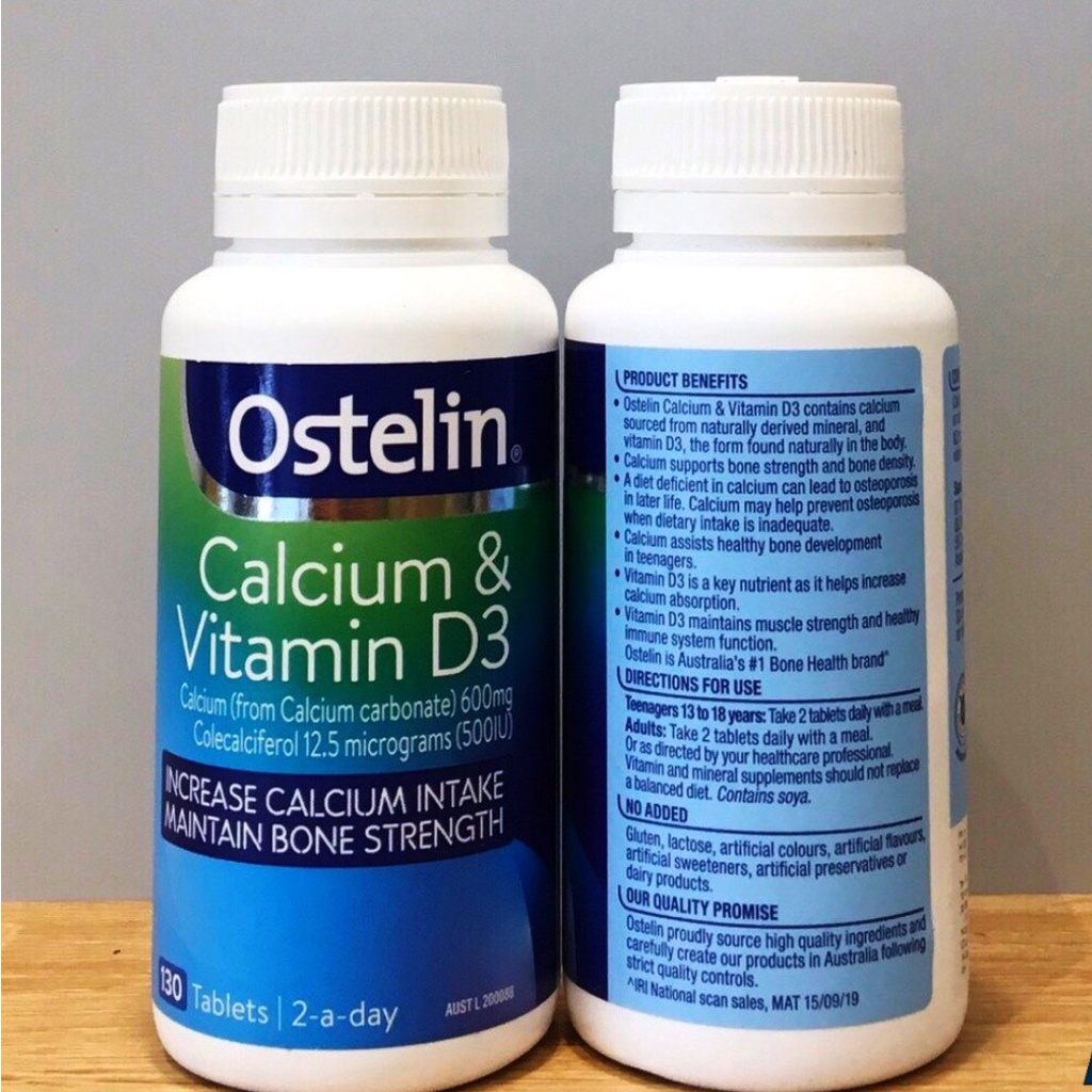Viên Uống Canxi Cho Bà Bầu Ostelin Calcium & Vitamin D3 của Úc 130 Viên