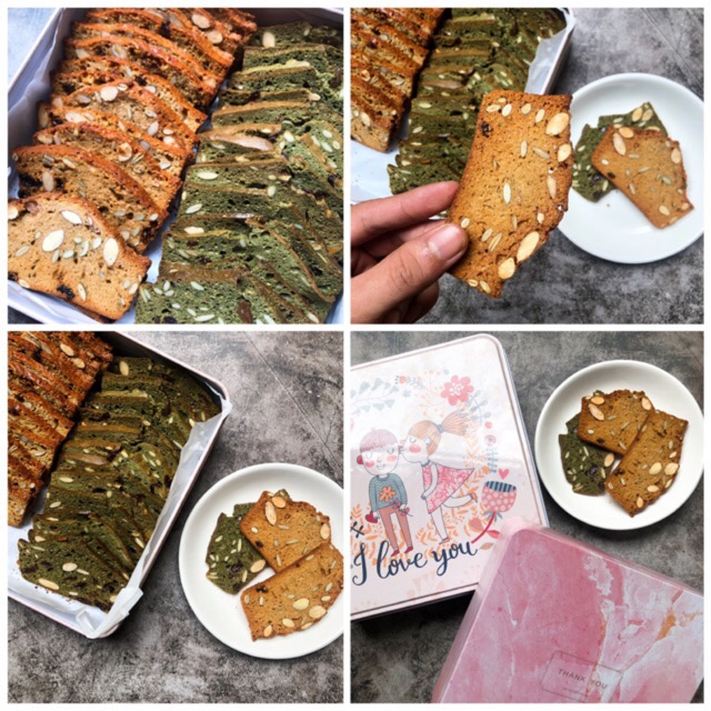 Bánh Biscotti Protein Nguyên Cám 500g các vị