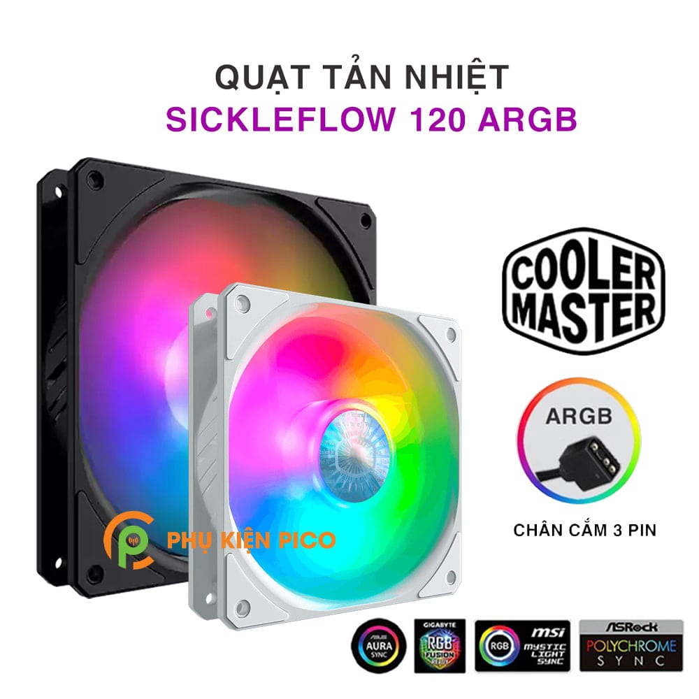 Quạt tản nhiệt case máy tính Cooler Master SickleFlow 120 ARGB - Quạt SickleFlow 12cm