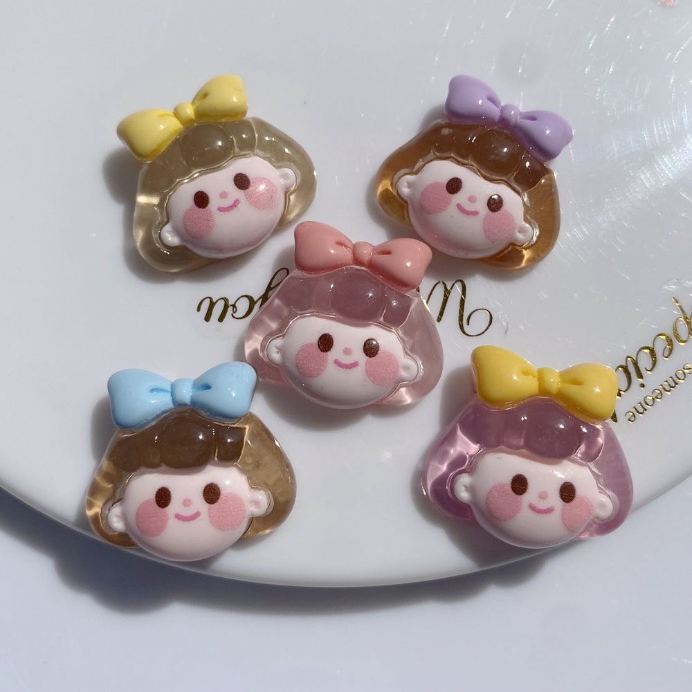 Set 10 Nơ Nhựa Dễ Thương Dùng Để Trang Trí Ốp Điện Thoại/ Dây Buộc Tóc DIY