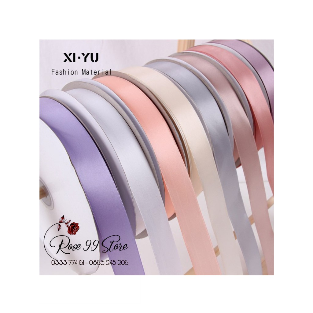 Ruy băng lụa cối 2,5cm chất dày cuộn 100Y
