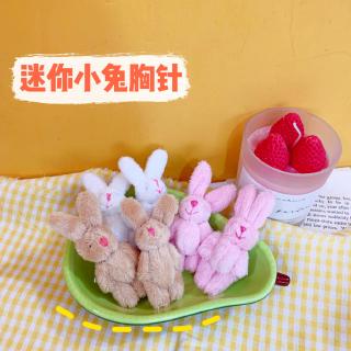 Ghim Cài Áo Hình Thỏ Bông Mini Dễ Thương Phong Cách Hàn Quốc