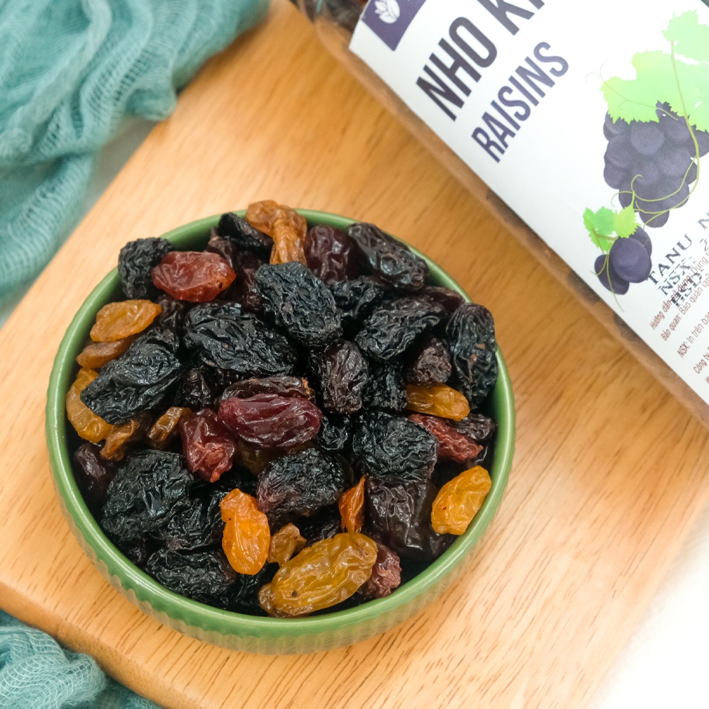 Nho khô Chile Raisins TANU NUTS 3 màu sấy chua ngọt không đường 400g