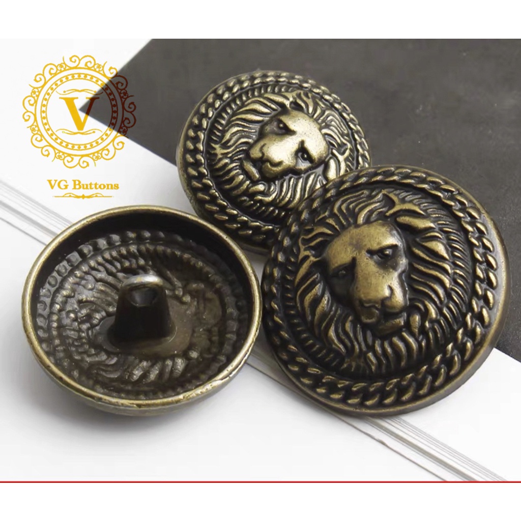 Cúc kim loại cao cấp, mẫu đầu sư tử , phù hợp áo vest nam và nữ, khoác dạ măng tô