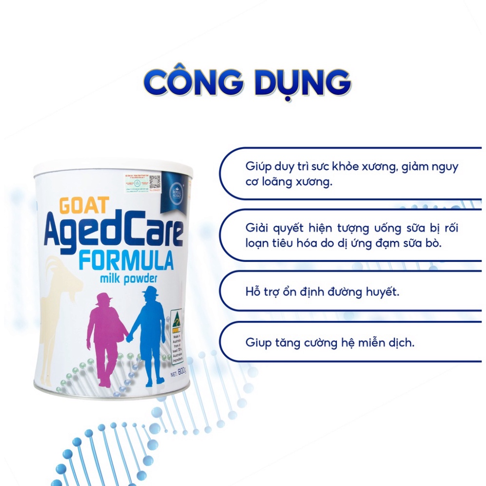Sữa Hoàng Gia Giảm Nguy Cơ Loãng Xương Và Mỡ Máu Cho Người Trên 40 Tuổi Goat Agedcare Formula ROYAL AUSNZ 800g
