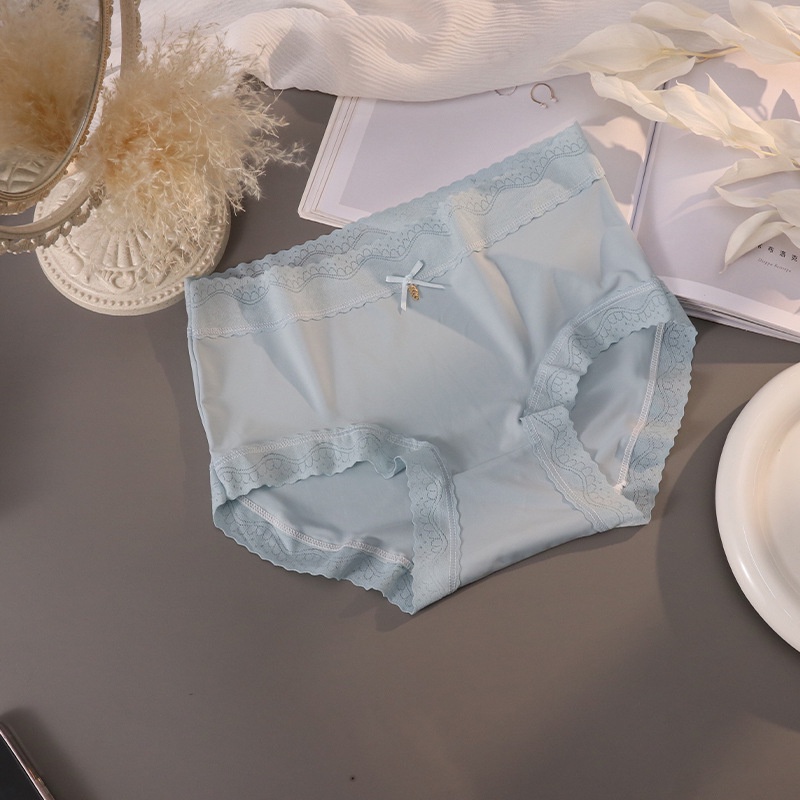 Quần lót nữ Đúc Su Chunxuu phối ren trái tim siêu mềm siêu mát tông màu pastel nhẹ nhàng Quần Lót Đáy Lụa Lạnh Không Đường May Thoáng Khí Màu Sắc Đơn Giản 40-70Kg