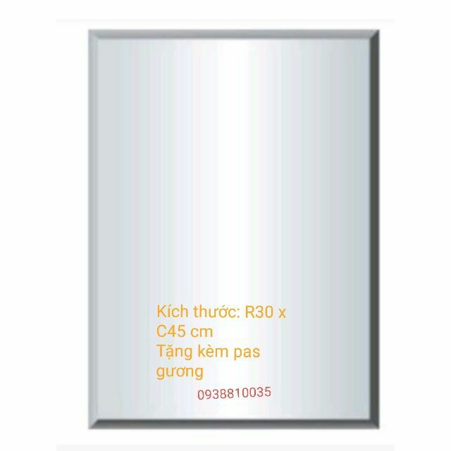 GƯƠNG SOI TREO TƯỜNG VUÔNG R30 x C45cm KÈM PAS GƯƠNG