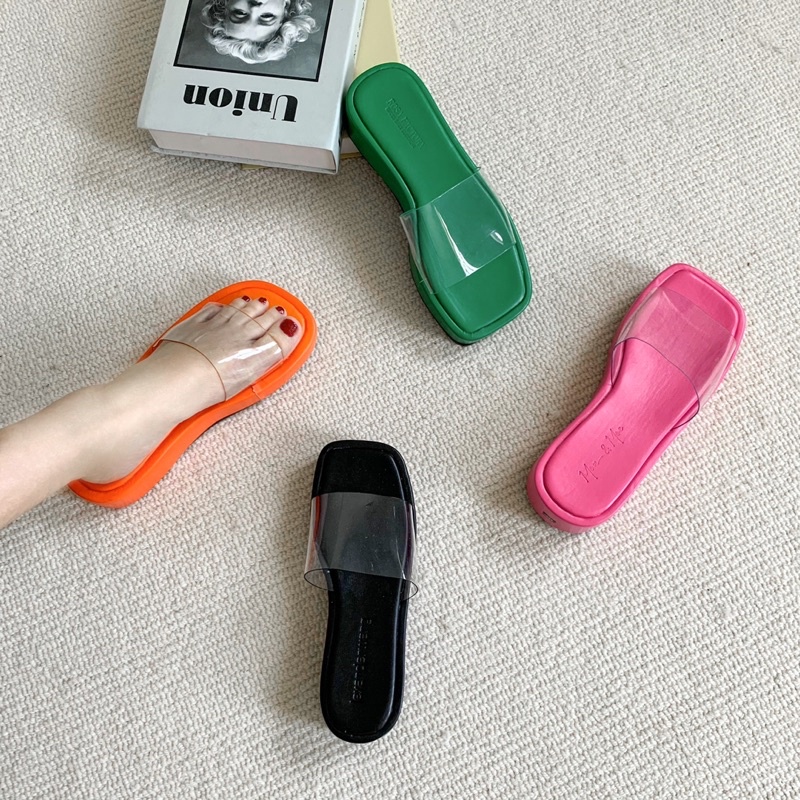 Sorami.Shoes | Dép đế xuồng quai ngang trong suốt thời trang dành cho mùa hè