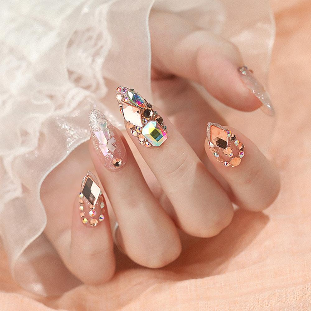 [Hàng mới về] Phụ kiện trang trí móng tay nghệ thuật tự làm bằng acrylic nhiều kích thước hàng thủ công không lỗi