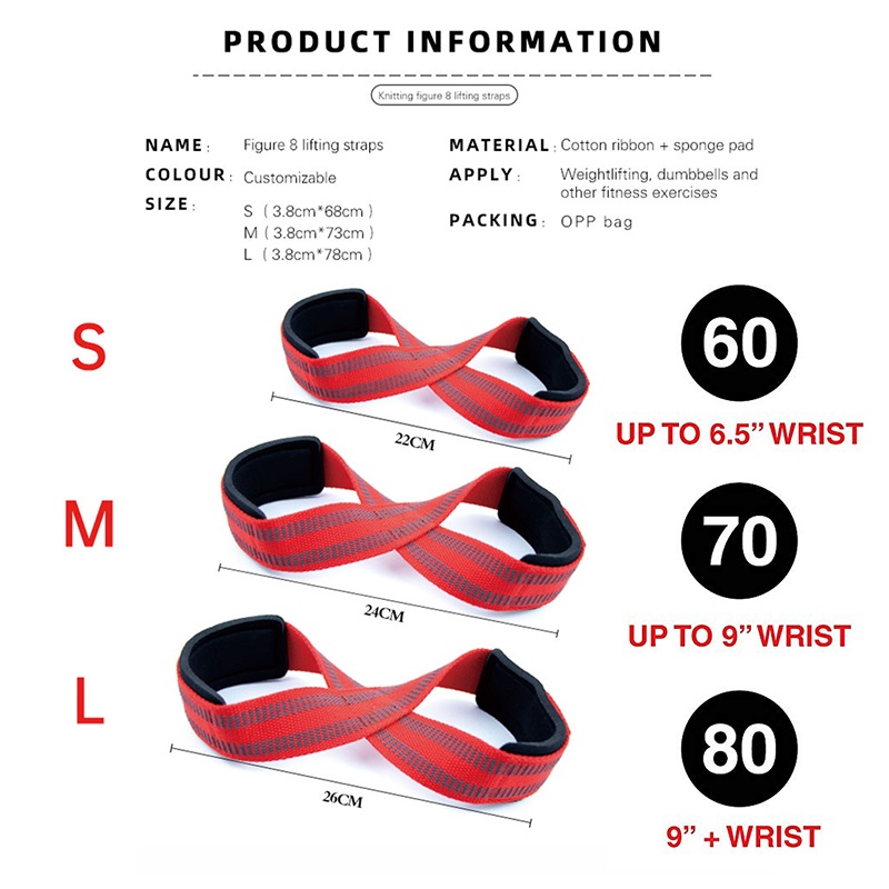 Dây Đai Quấn Cổ Tay Nâng Tạ Hình Số 8