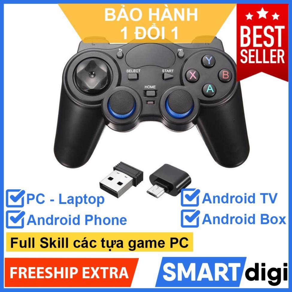 Tay cầm chơi game PC Laptop - Tay cầm không dây Điện thoại Android / Android TV / Android Box – Chơi full skill Fo4 - D8