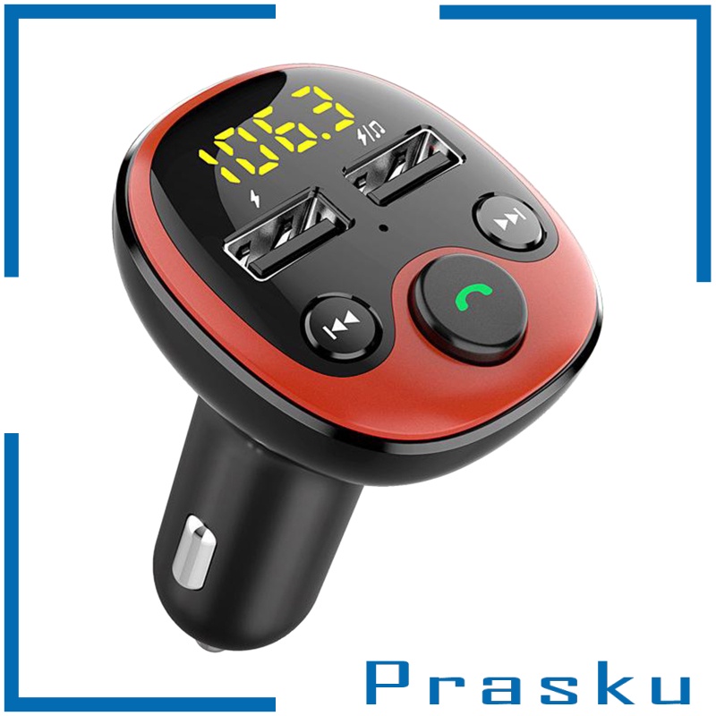 [PRASKU]Bluetooth Car Hands-Free MP3 Player FM Transmitter Multifunction Charger