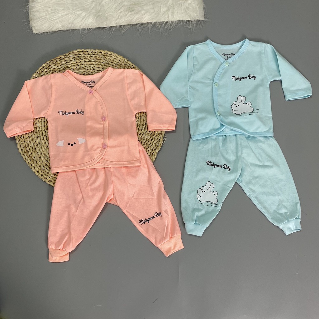 Bộ quần +áo cài khuy lệch, quần đáp đũng Lee Lee kid- Minkymom Thỏ