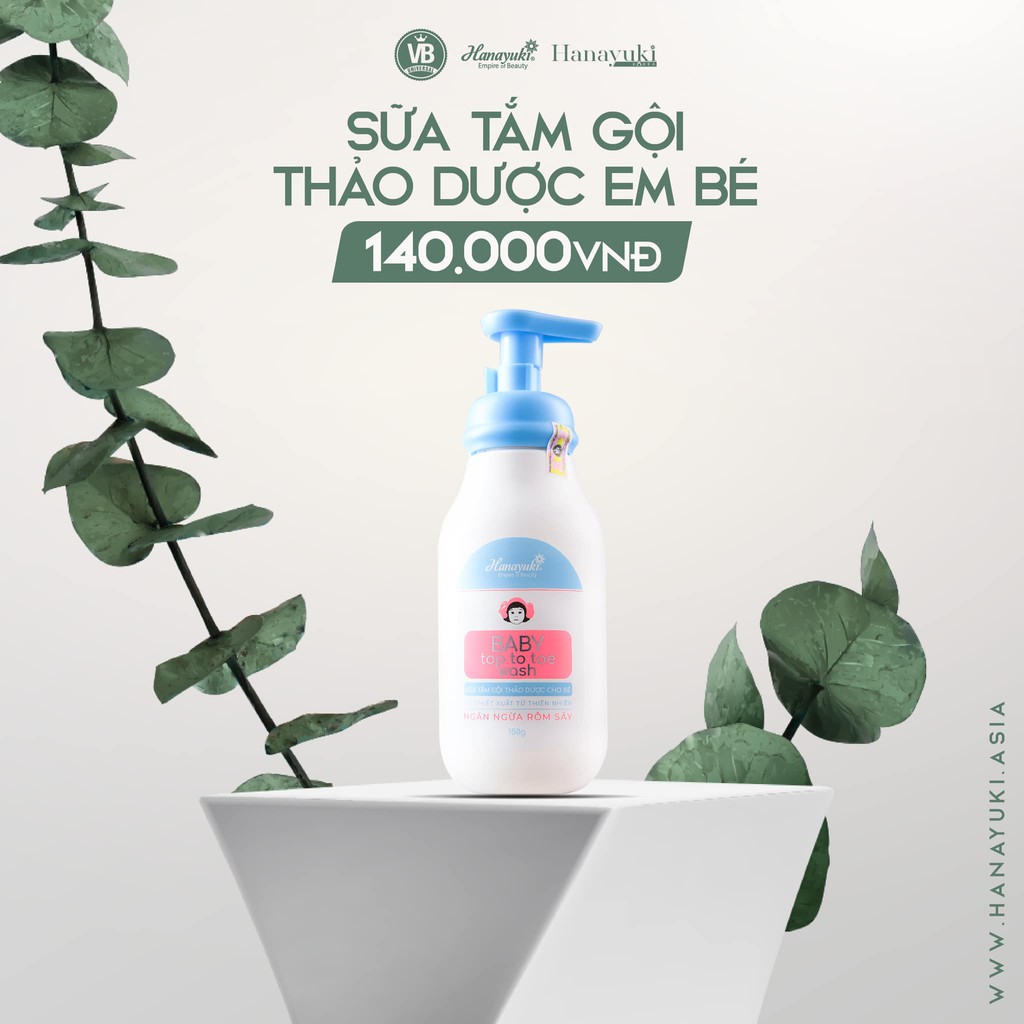 SỮA TẮM GỘI THẢO DƯỢC BABY TOP TO TOE WASH - HANAYUKI