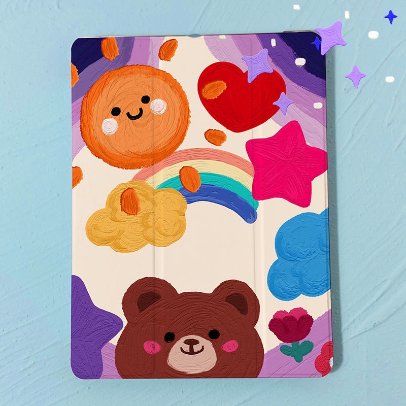 Bao Da Máy Tính Bảng Nắp Gập Ba Khúc Họa Tiết Tranh Sơn Dầu Cho IPad Pro 10.5'' 11'' 12.9'' 2018 2020 2021 Mini 1/2/3/4/5/6 Air 1/2/3/4/5 5/6th 7/8/9th Gen Mini 6