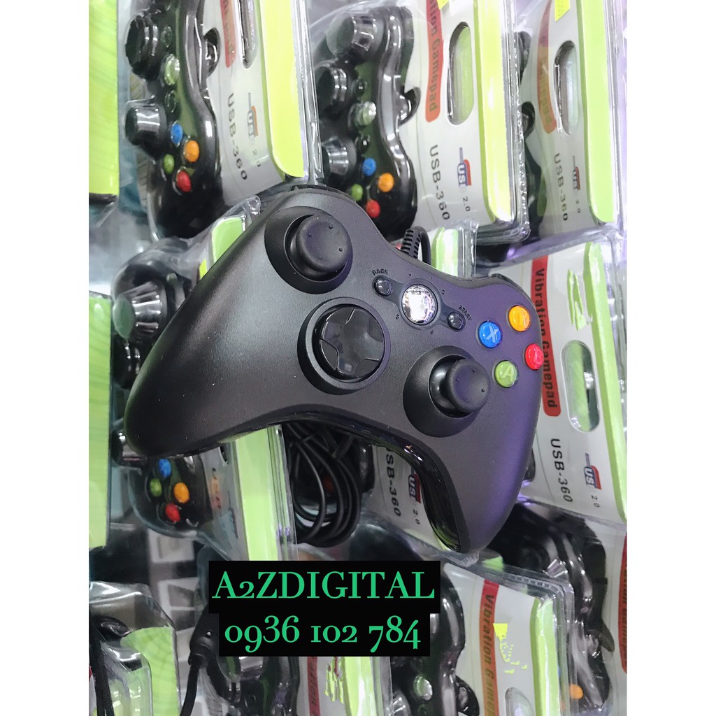 TAY CẦM CHƠI GAME USB-360 CÓ DÂY CẮM CỔNG USB CHO MÁY TÍNH