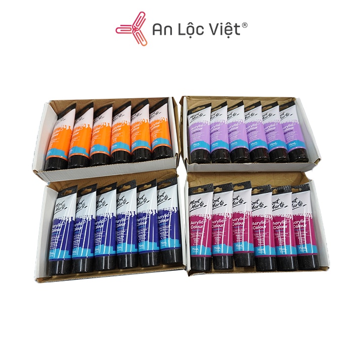 Màu Vẽ Acrylic Mont Marte - Tuýp Lẻ 75ml - Vẽ Tường, Vẽ Vải, Vẽ Áo