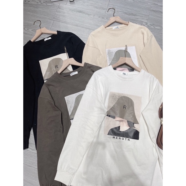 Áo nỉ tuyết cổ tròn form thụng giấu quần | BigBuy360 - bigbuy360.vn