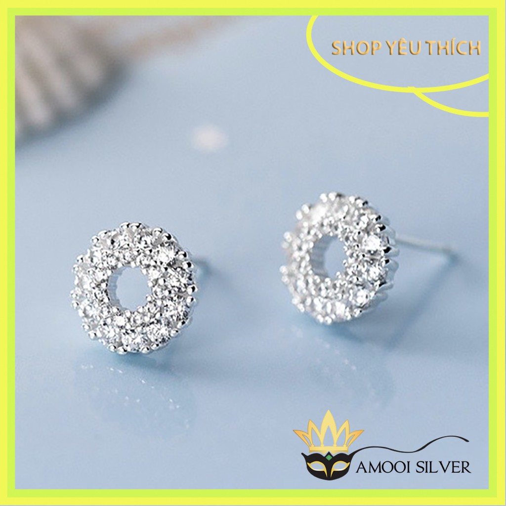 Bông tai bạc S925 Huyền thoại biển xanh - Amooi Silver AB83
