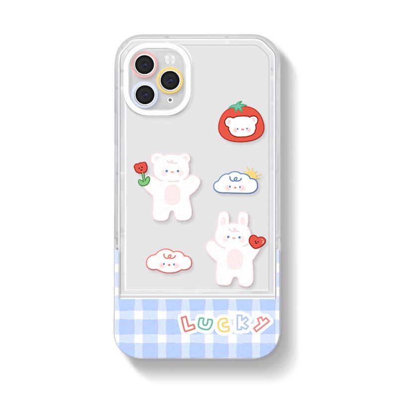 Ốp lưng iphoneỐp Điện Thoại  Kèm Giá Đỡ Tàng Hình Họa Tiết Hoạt Hình Dễ Thương Cho iphone 14 / 13Pro 12 / xs / 6 / 7 / 8PLUSDinuo case