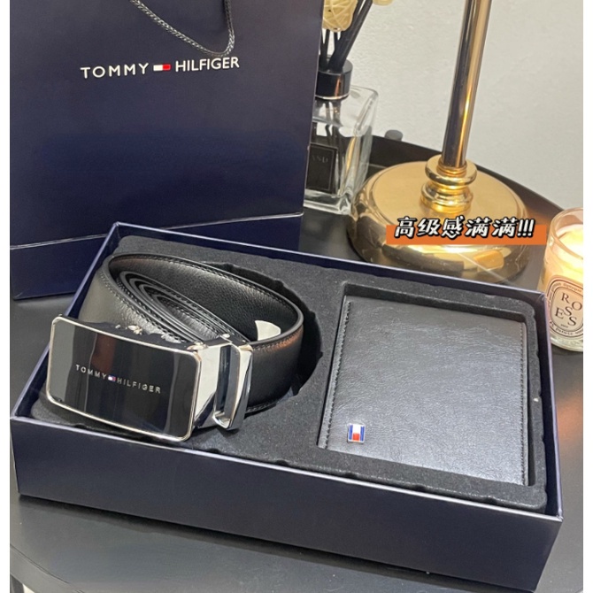 Bộ Thắt Lưng Da + Ví Tommy 120cm Kèm Hộp Đựng Sang Trọng Cho Nam