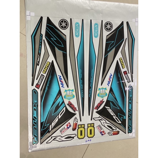 ( Quí khách vui lòng mang ra tiệm cho thợ dán ) exciter 150 Xanh đen Candy