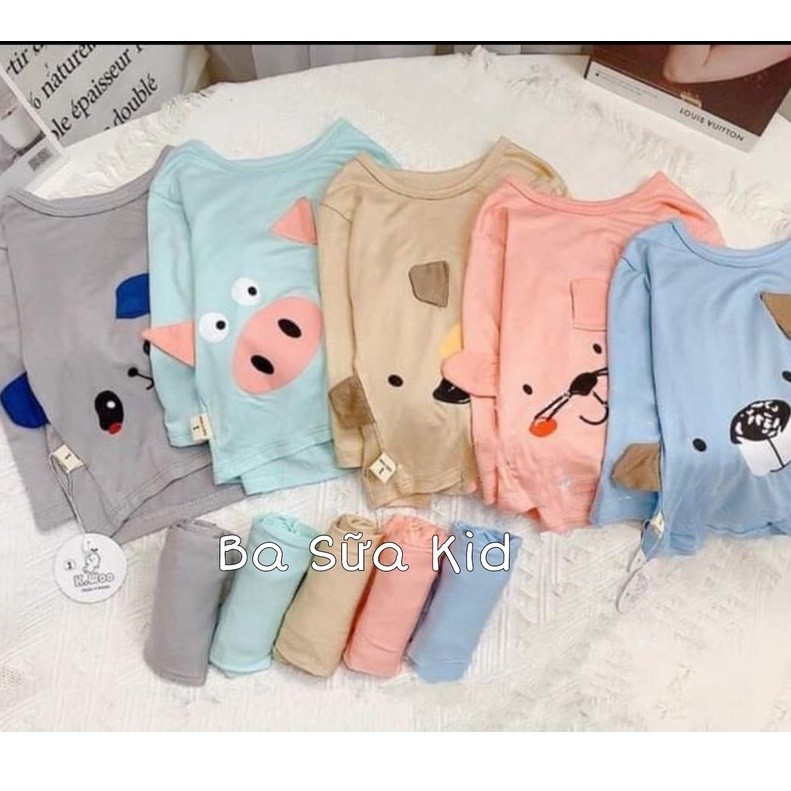 Bộ thu đông cho bé trai bé gái từ 1 đến 5 tuổi dài tay chất thun lạnh mềm mại hình in đáng yêu dễ thương