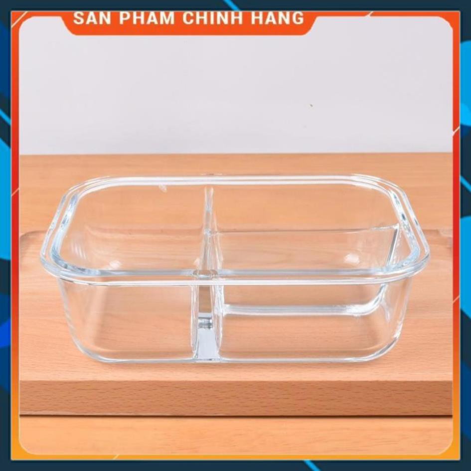 CHÍNH HÃNG -  Hộp đựng cơm thủy tinh,hộp thủy tinh chia 2 ngăn, 3 ngăn,hộp thủy tinh đựng thực phẩm,thức ăn