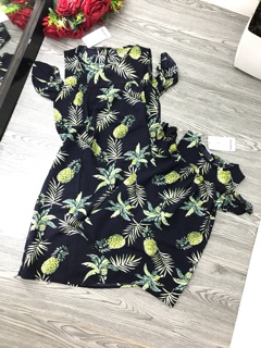 Set váy mẹ con Cây dừa màu Than