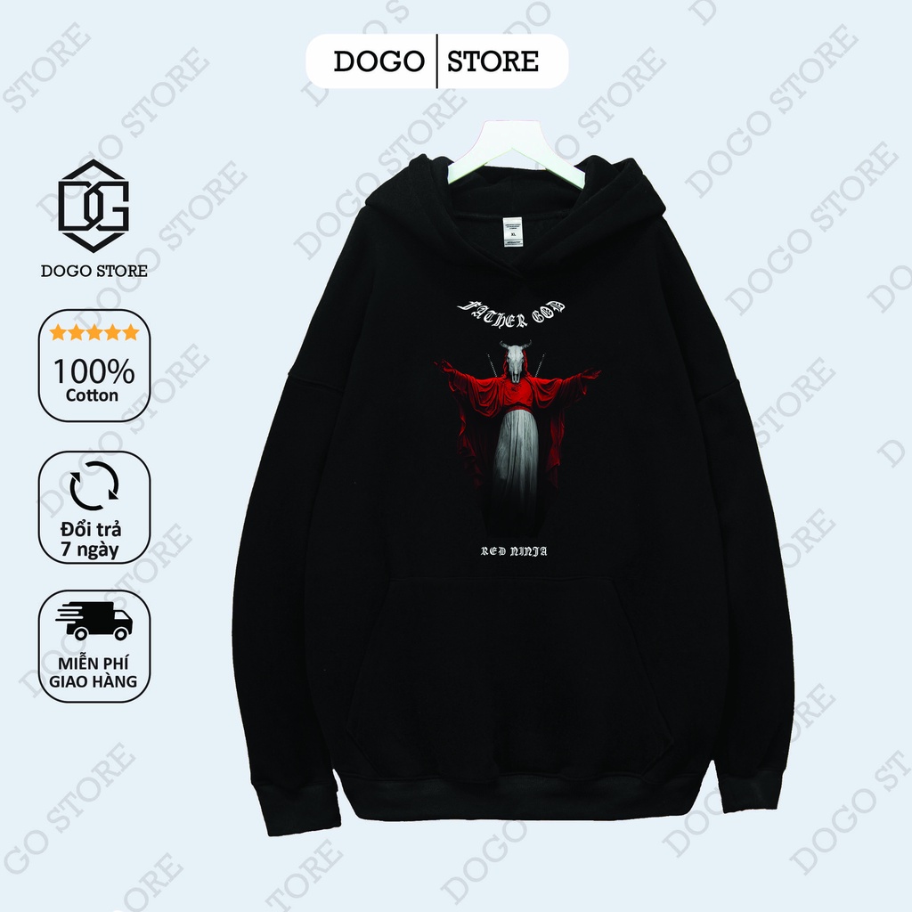 Áo Nỉ Hoodie RED NINJA Dogo Store , áo hoodie nam nữ nỉ bông cotton