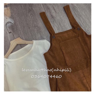 Set Yếm nhung mix áo thun
