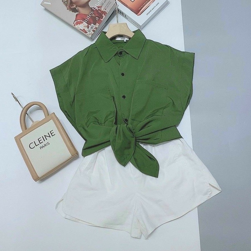 Áo sơ mi sát nách 2 túi nhiều màu sắc