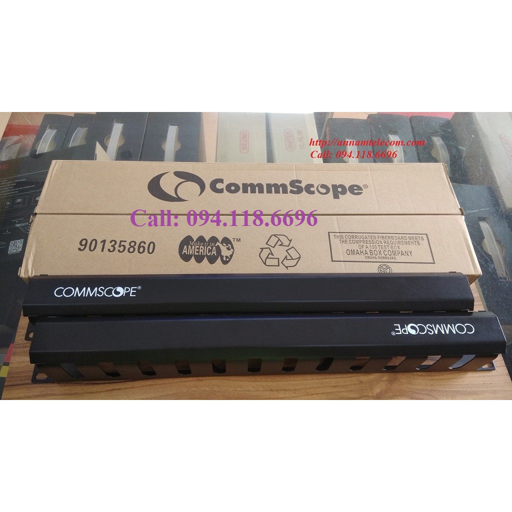 Thanh quản lý Cáp ngang 1U CommScope/AMP mã 1427632-1 dành cho tủ mạng, tủ rack