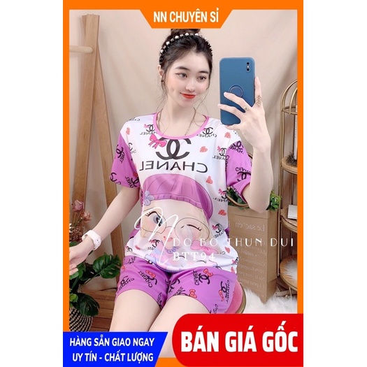 Đồ bộ nữ mặc nhà thun mềm mịn in hình dễ thương BTT94