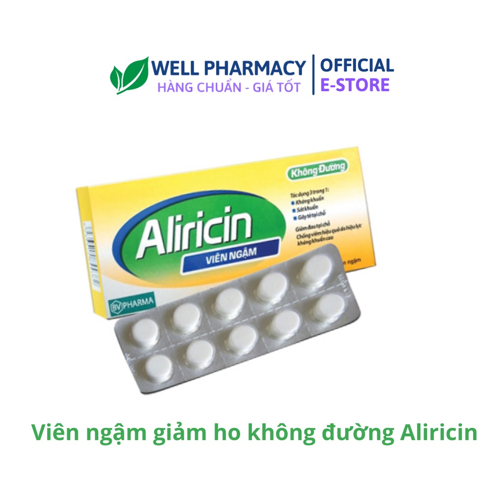 ALIRICIN- VIÊN NGẬM GIẢM HO HIỆU QUẢ HỘP 20 VIÊN