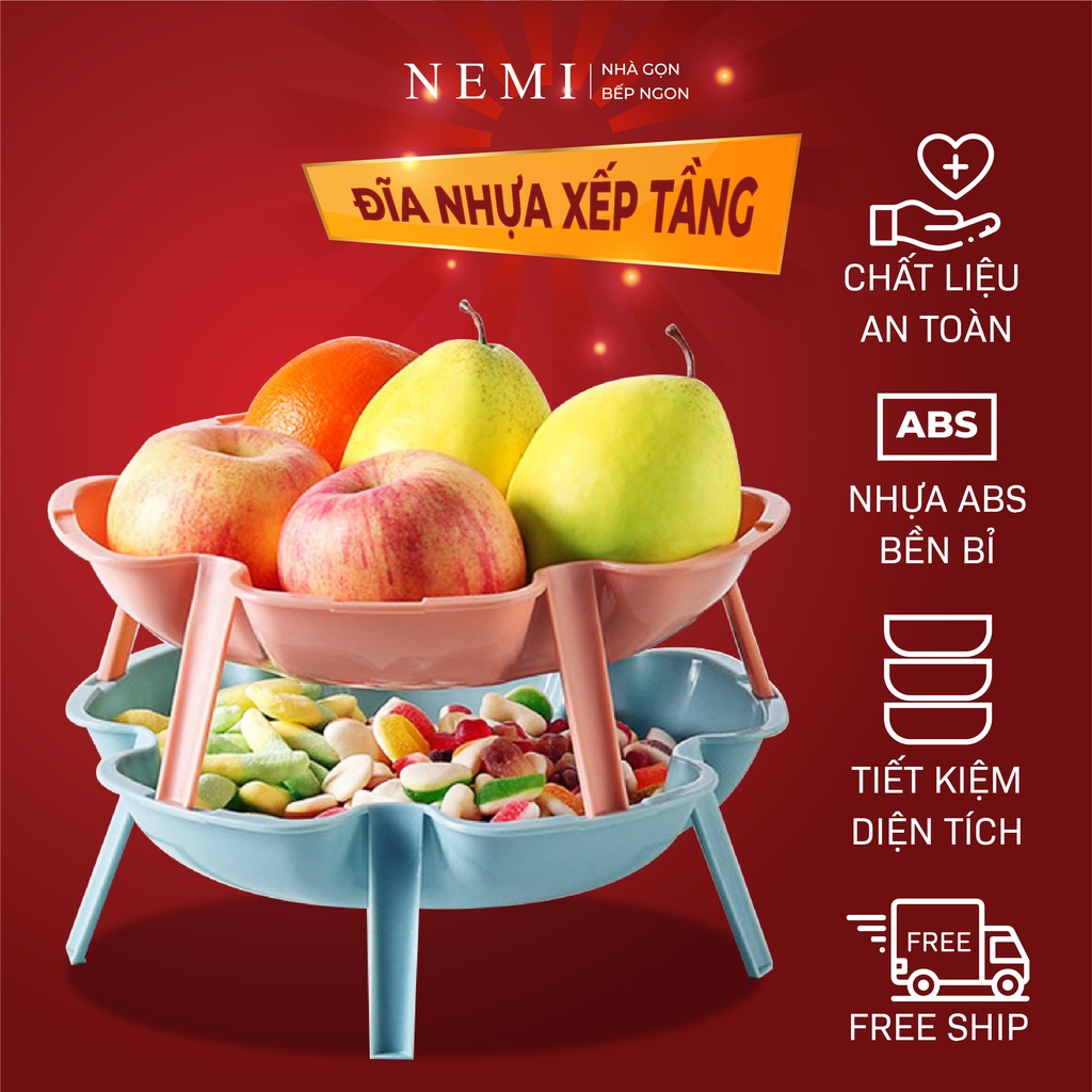 Đĩa Nhựa NEMI Hình Bông Hoa Xếp Trồng Đĩa Dễ Dàng Với Các Rãnh Ở Trên Mặt Đĩa