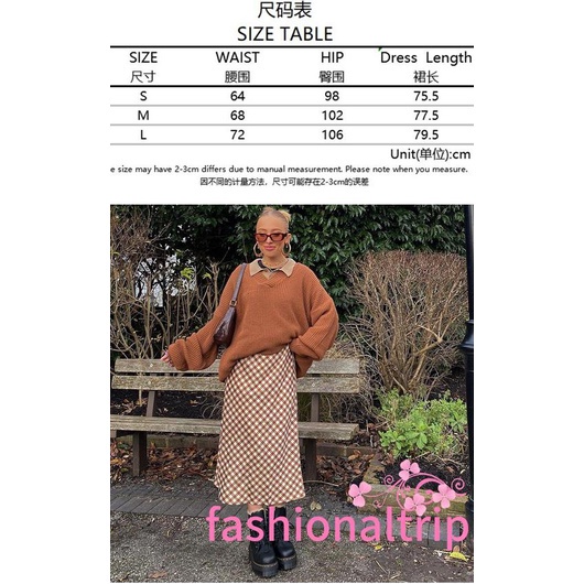 Chân Váy Dài Dáng Chữ A Lưng Cao Họa Tiết Sọc Caro Thời Trang Cho Nữ