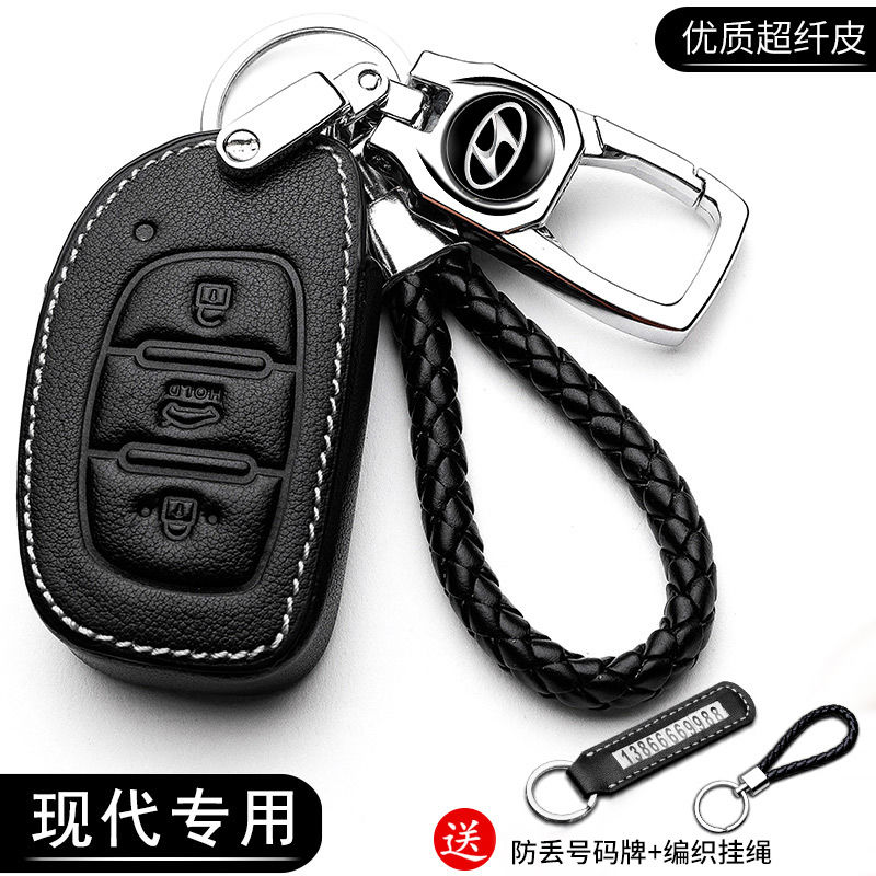 Bao da chìa khóa xe ô tô Hyundai bảo vệ chìa bền đẹp chắc chắn dành cho các loại smartkey i10/tucson/elantra