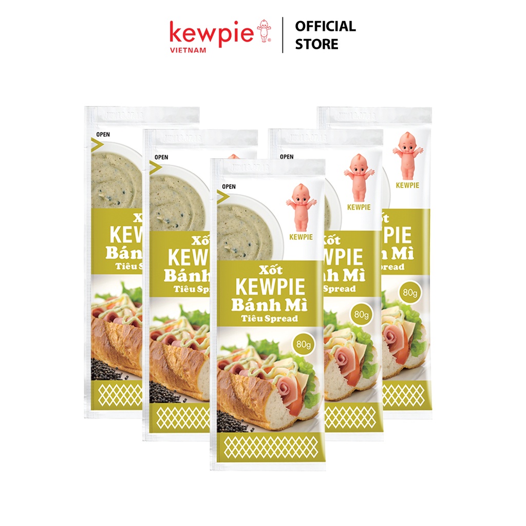 Combo 5 gói Xốt Kewpie Bánh Mì Vị Tiêu 80g/gói
