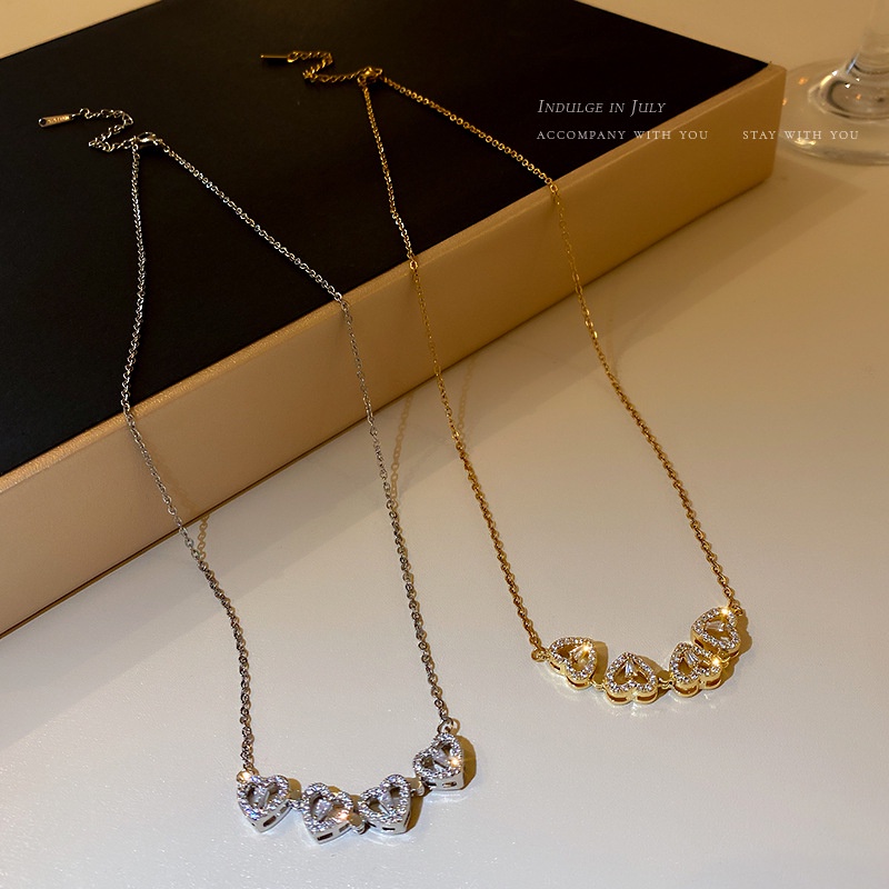 1 Vòng cổ mặt hình cỏ bốn lá đính đá zircon thời trang cho nữ