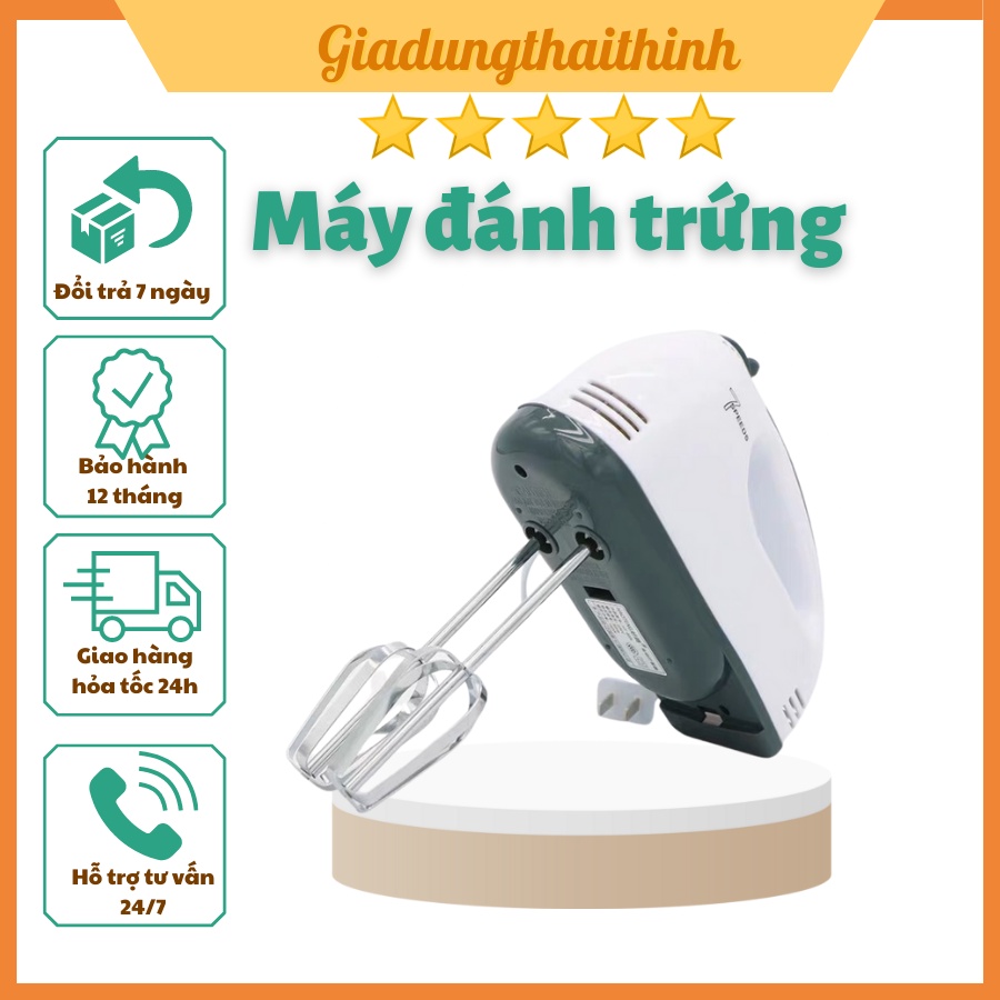 Máy đánh trứng cầm tay tiện dụng làm đồ uống siêu nhanh 7 cấp độ