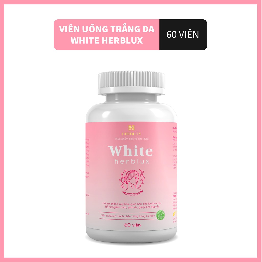 Viên uống truyền trắng White Herblux, trắng da toàn thân, chống lão hóa da, mờ nám