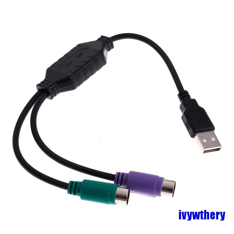 1 Cáp Chuyển Đổi Usb Male Sang Dual Ps2 Female Cho Bàn Phím / Chuột