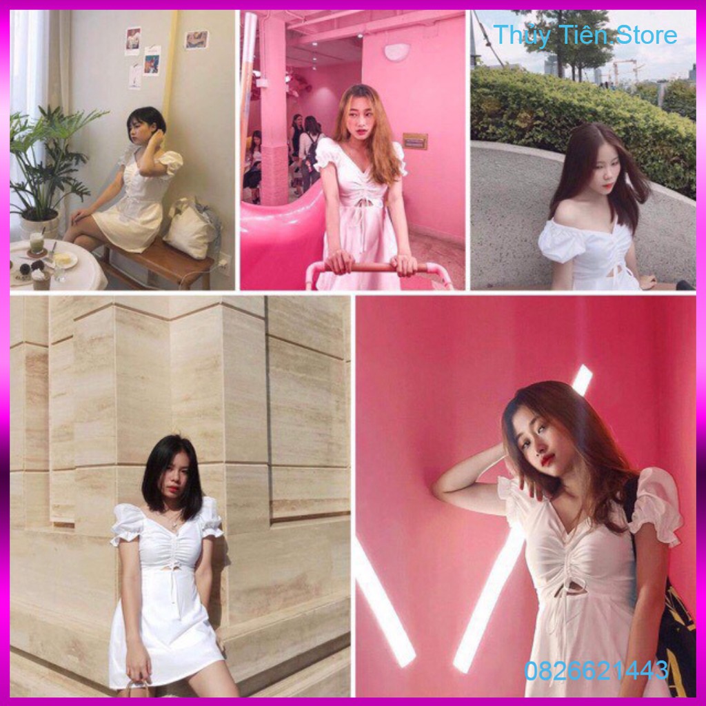 ĐẦM TRẮNG KIKAN DRESS XÒE NHẸ - ĐẦM TAY PHỒNG DÂY RÚT NGỰC - VÁY TIỂU THƯ TRẮNG MẶC NHIỀU KIỂU 💎 👗💝 | BigBuy360 - bigbuy360.vn