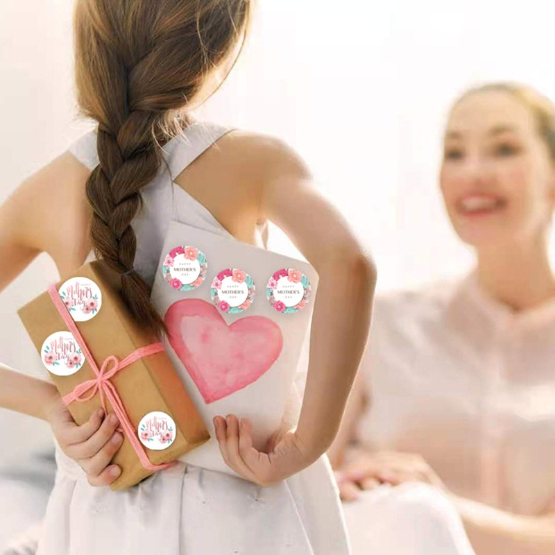 Cuộn 500 Nhãn Dán Hoa Đường Kính 3.8cm / 2.5cm Trang Trí Phong Bì Ngày Của Mẹ