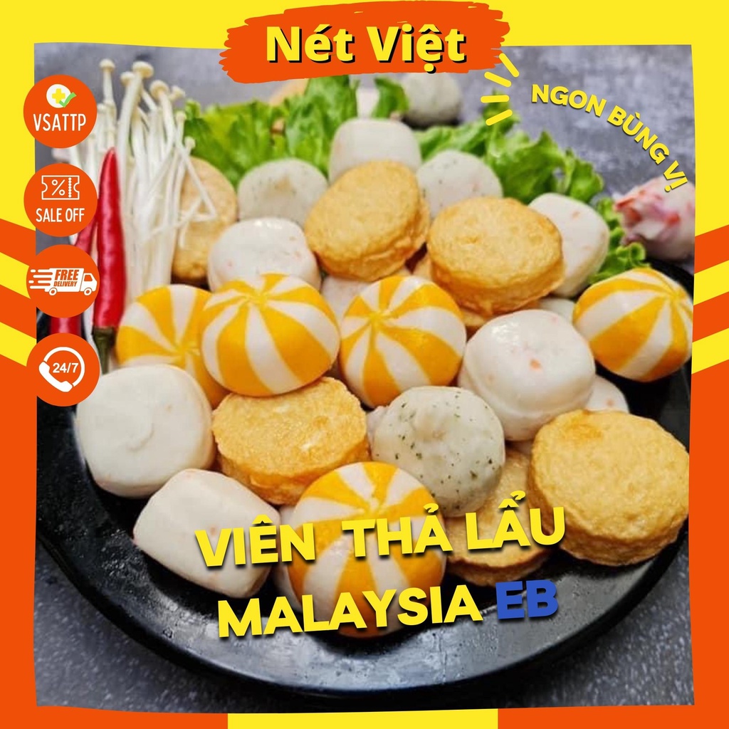 Viên thả lẩu mix 5 trong 1 EB Malaysia, túi 500gr