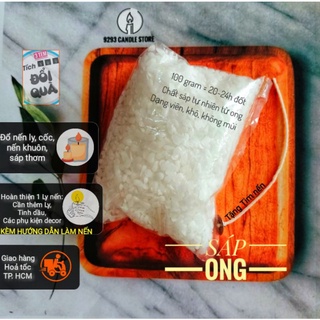 100 - 200 gram SÁP ONG làm nến tự nhiên TẶNG DÂY TIM KHÔNG KHÓI
